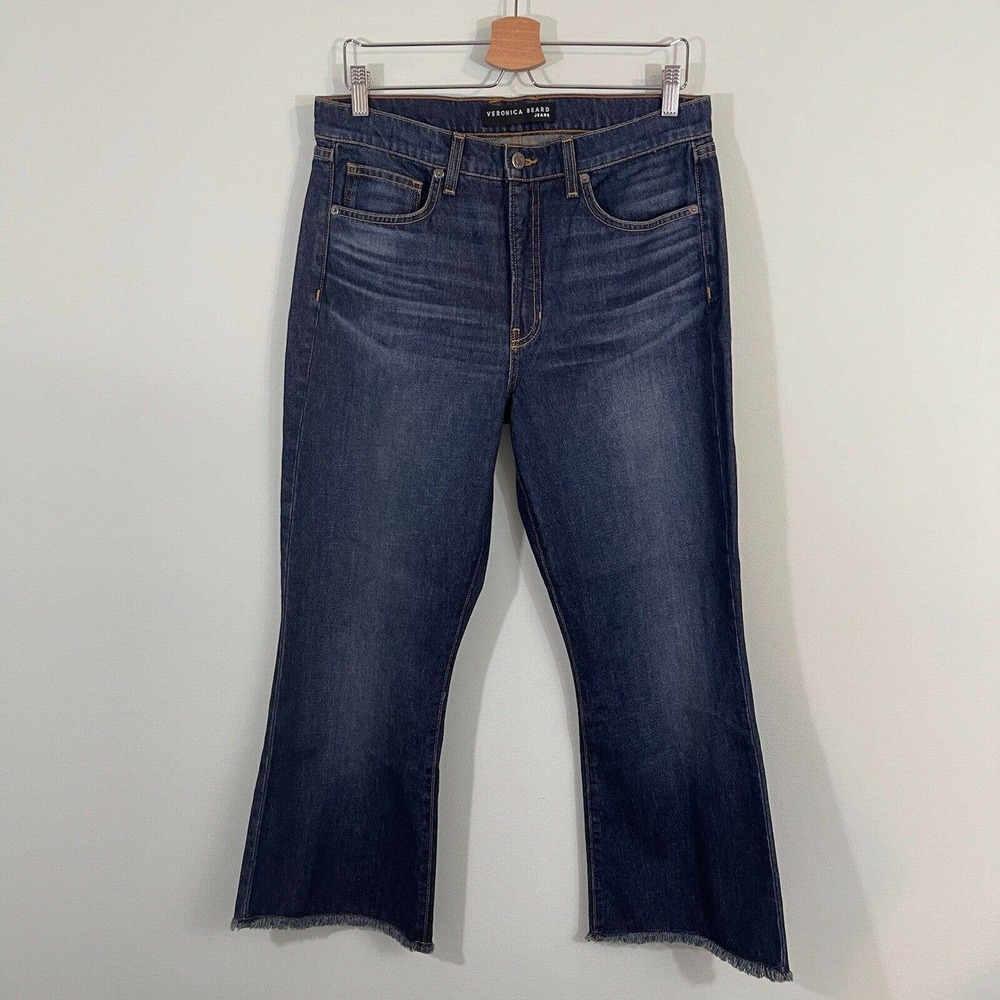 Veronica Beard Sandi High Rise Cropped Flare Jeans Size 31 NWOT
